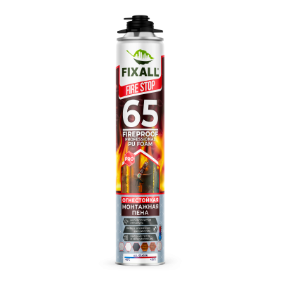 Пена Профессиональная Огнеупорная FIXALL 65 PRO 850мл