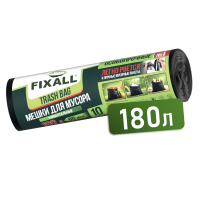 Мешки Fixall 180 л, ПВД 55 мкм, рулон 10 шт.