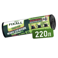 Мешки Fixall 220 л, ПВД 60 мкм, рулон 10 шт.