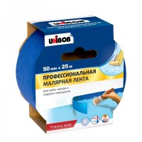 Лента малярная UNIBOB для деликатных поверхностей синяя 50мм х 25м