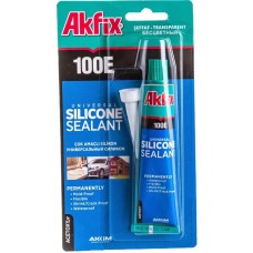 Универсальный силиконовый герметик Akfix 100E прозрачный, 50 мл