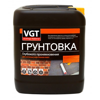 VGT ВД-АК-0301 ГРУНТОВКА глубокого проникновения для внутренних и наружных работ (10кг)