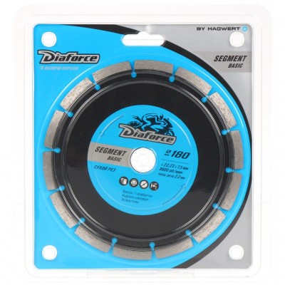 Диск отрезной алмазный по бетону Diaforce Segment Basic сегментный край 180х22.23х2.2 мм