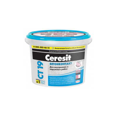 CERESIT CT 19 БЕТОНКОНТАКТ для наружных и внутренних работ, розовый, зима (5кг)